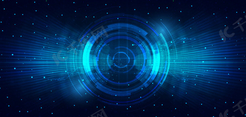 科技光效圓盤(pán) 藍(lán)色大氣海報(bào)的藝術(shù)與科技感